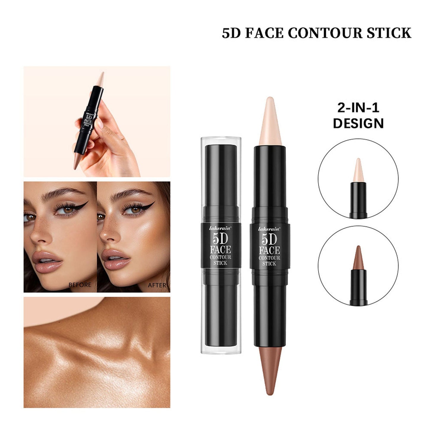 5D Perfect Face Makeup Set - 03Pc/Set Cosmetic Set GlowZone