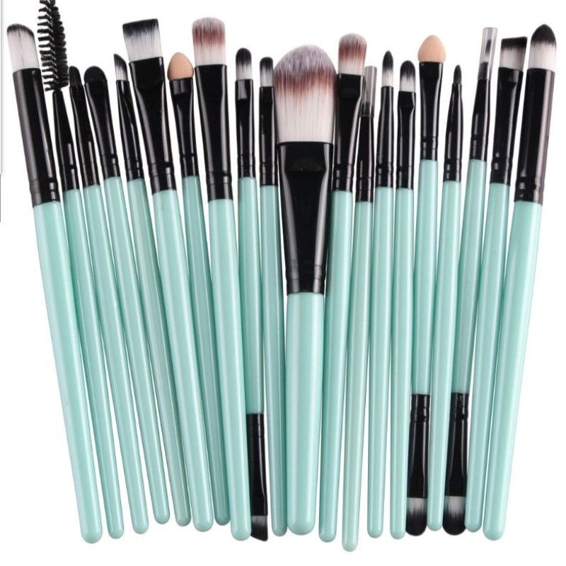 Premium Makeup Brush -20Pc Set Green Rod Black Tube Makeup Brush GlowZone