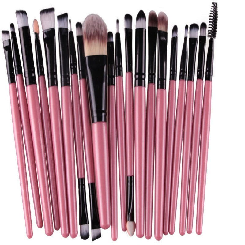 Premium Makeup Brush -20Pc Set Pink Rod balck Tube Makeup Brush GlowZone