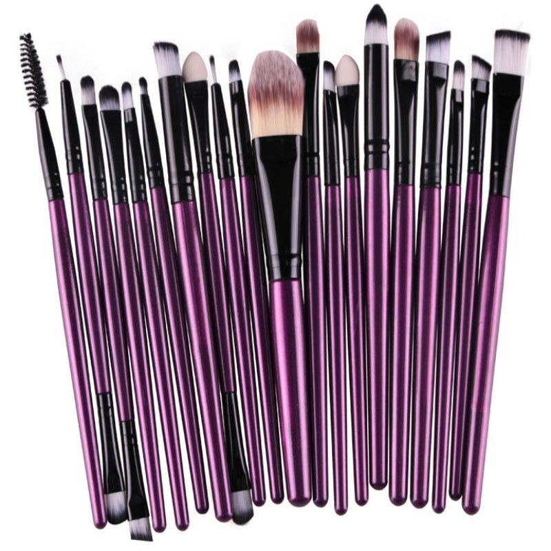Premium Makeup Brush -20Pc Set Purple rod black tube Makeup Brush GlowZone