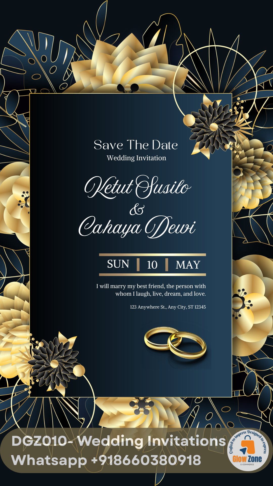 Digital Wedding Invitation - DGZ010 Digital Invitations Glowzone