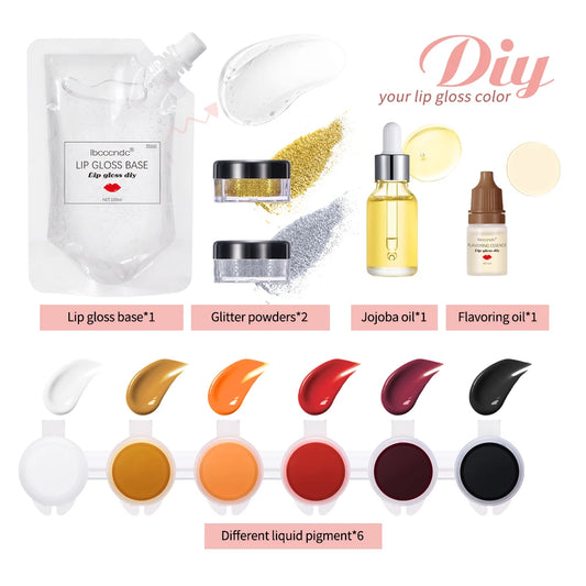 DIY Vegan Lip Gloss Kit Multi-Colored DIY Lip Gloss Kit GlowZone