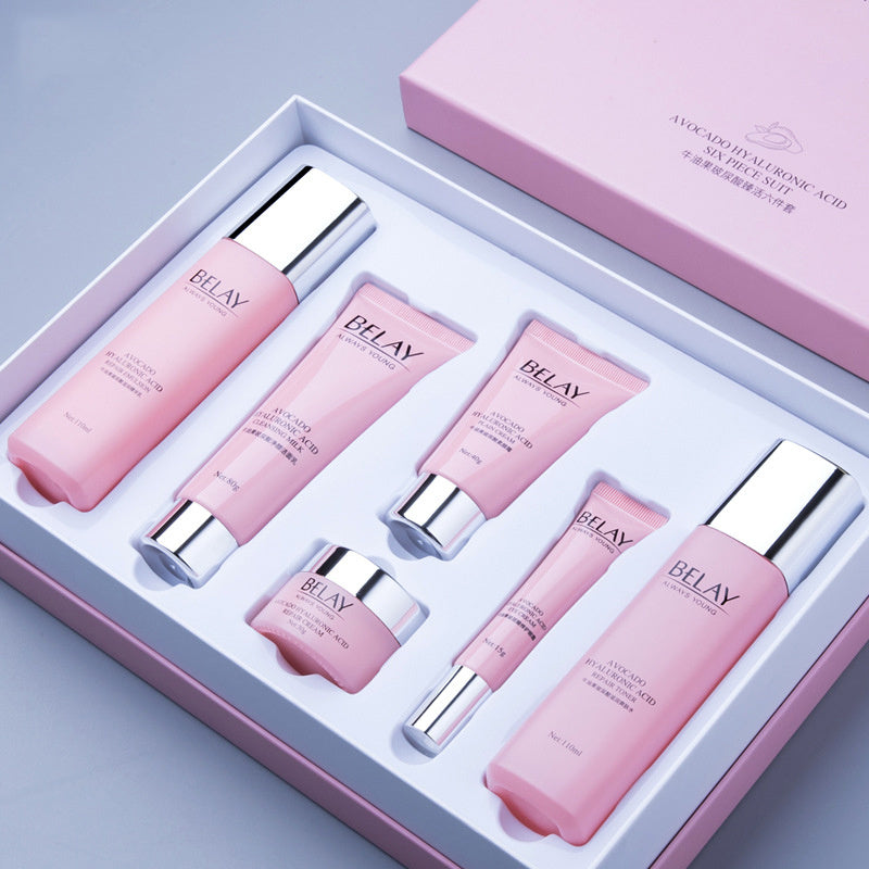 Hyaluronic Acid Facial Care 06pcs kit Avocado Face Makeup GlowZone