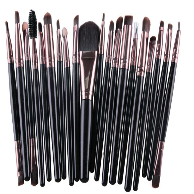 Premium Makeup Brush -20Pc Set Black Rod Coffee Tube Makeup Brush GlowZone