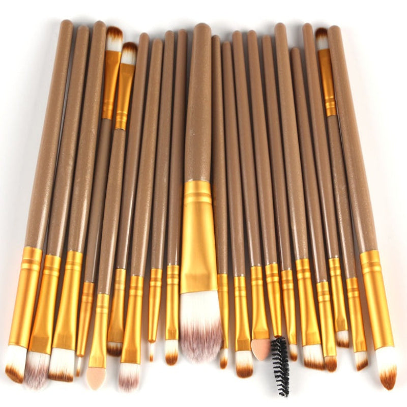 Premium Makeup Brush -20Pc Set Gold Rod gold Tube Makeup Brush GlowZone