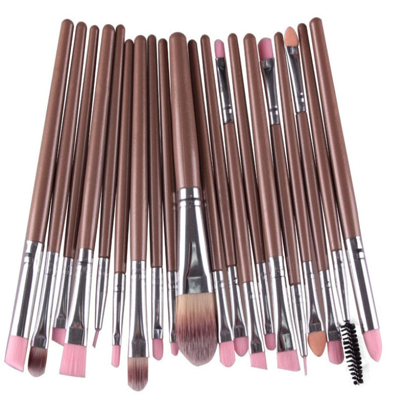 Premium Makeup Brush -20Pc Set Gold Rod Silver Tube Makeup Brush GlowZone