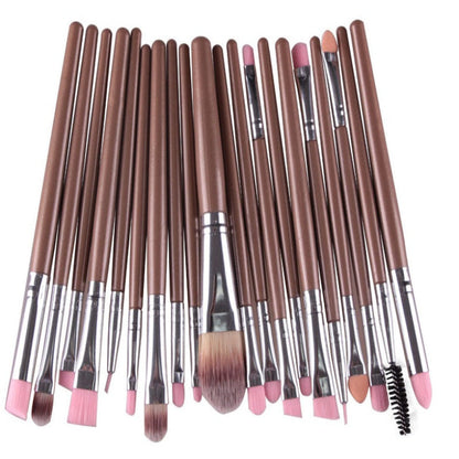 Premium Makeup Brush -20Pc Set Gold Rod Silver Tube Makeup Brush GlowZone