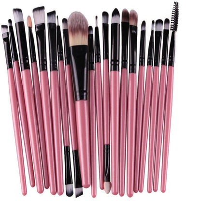 Premium Makeup Brush -20Pc Set Pink Rod balck Tube Makeup Brush GlowZone