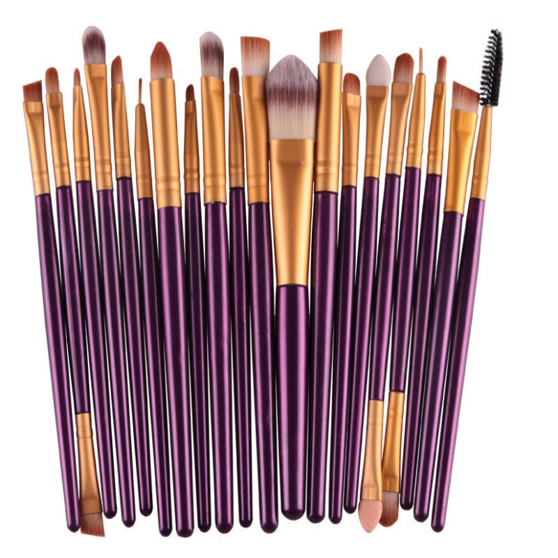 Premium Makeup Brush -20Pc Set Purple Rod Gold Tube Makeup Brush GlowZone